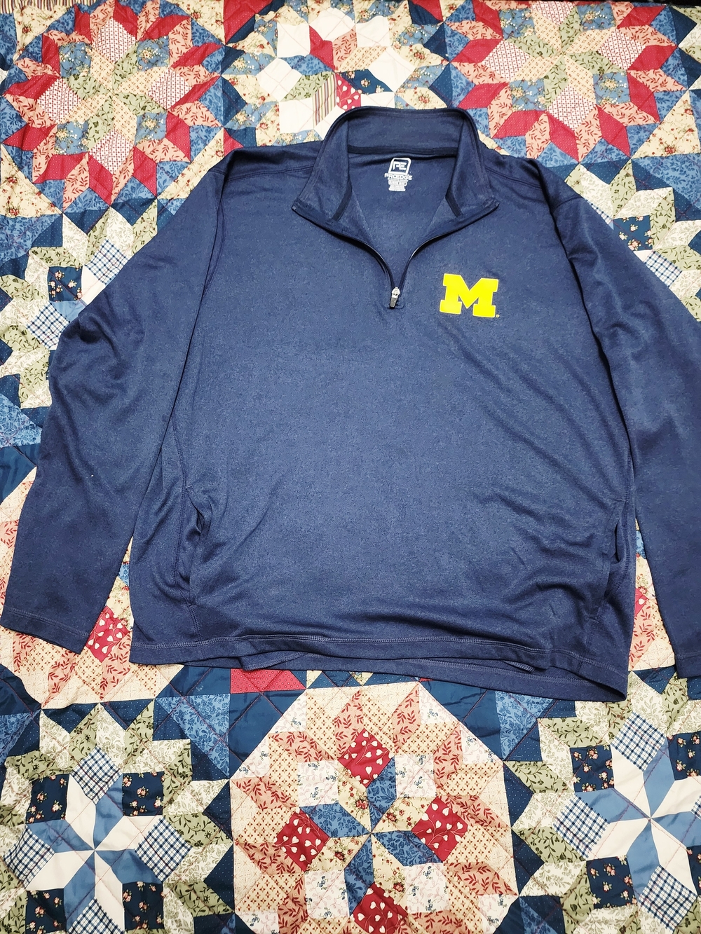 Pro Edge Navy Quarter-Zip Pullover University of Michigan